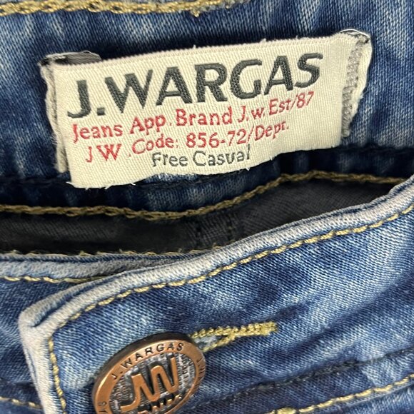 J Wargas Straight Jeans Size 32 Blue Inseam 32in Rise 9in Stretch 5 Pocket - Picture 5 of 9